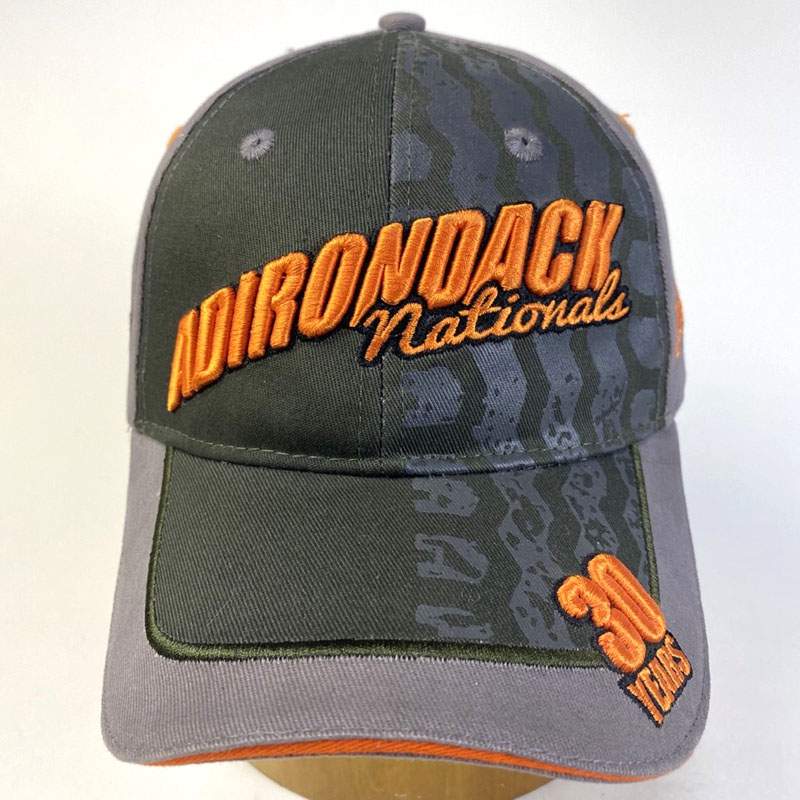 Custom Logo 3D Embroidery 6 Panel Baseball Cap Printing Sandwich Cotton Adjustable Racing Hat