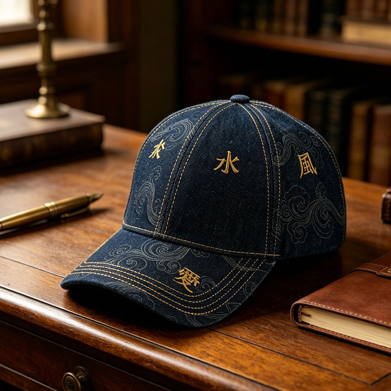 New Custom Embroidery Letter Denim Baseball Cap Adjustable Unisex Wash Casual Sports Hat