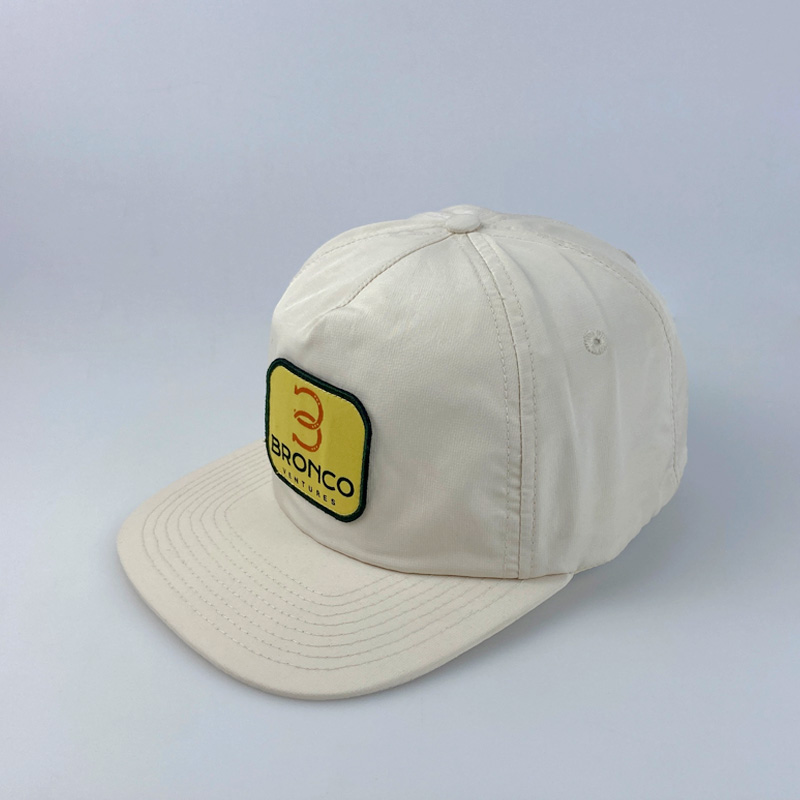 Factory Custom Logo 5 Panel Snapback Cap Cotton Unisex Unstructured Soft Flat Brim Hat