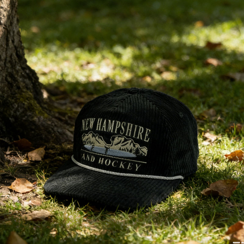 Wholesale Black Corduroy 5 Panel Snapback Cap Custom Embroidery Unstructured Flat Brim Caps Outdoor Travel Hat