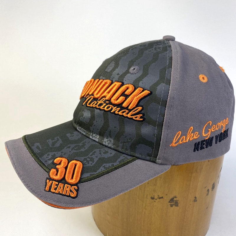 Custom Logo 3D Embroidery 6 Panel Baseball Cap Printing Sandwich Cotton Adjustable Racing Hat