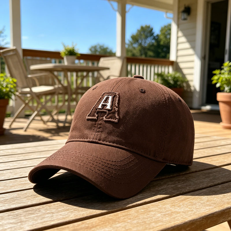 Custom Letter Logo Brown Baseball Cap High Quality Summer Soft Cotton Hat Fashion Casual Travel Caps