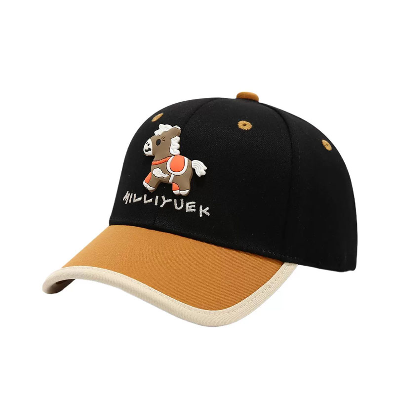 Custom Animal Embroidery Cartoon Kids Cap Fashion Contrast Color Outdoor Sports Baseball Cap Hat