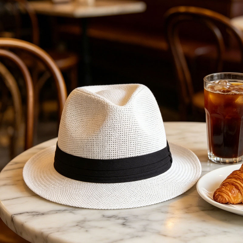 Custom Classic Wide Brim Straw Cap Fashion Vintage Gentleman's Hat Summer Beach Hiking Hats