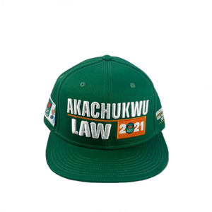 Custom Embroidery Patch Green 6 Panel Snapback Cap Fashion Hip Hop Flat Brim Hat Summer Waterproof Caps