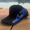 Custom Logo Blue And White Embroidery Snapback Cap Simple Outdoor Sports Flat Brim Hat Fashion Casual Gorras