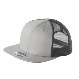 Promotional New Fashion 6 Panel Mesh Trucker Cap Custom Color Blank Flat Brim Snapback Hat for Sports Hiking
