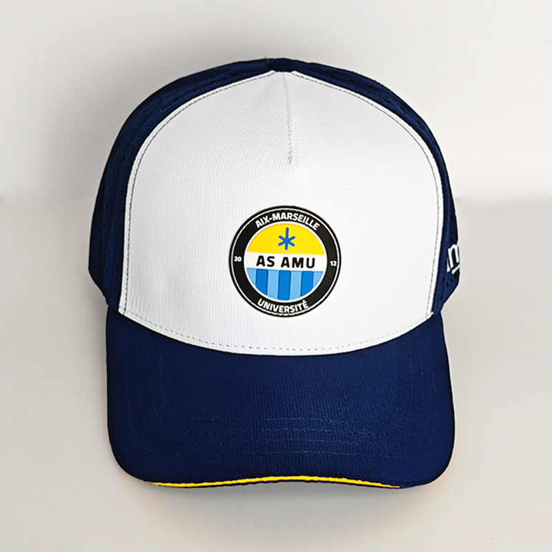 Custom Rubber Patch 5 Panel Waterproof Baseball Cap Laser Cut Hole Breathable Hat Leisure Sports Caps