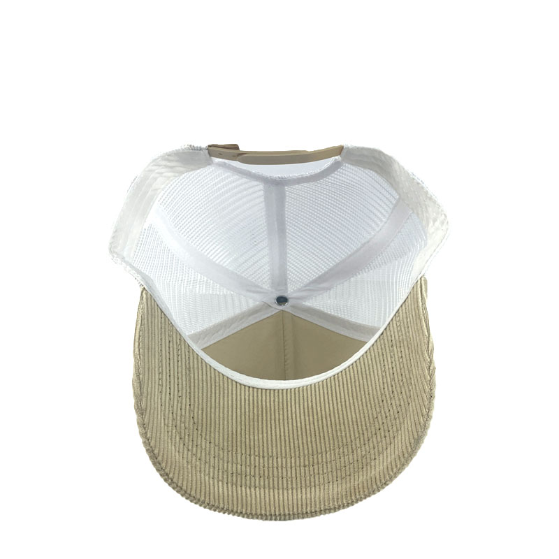 Factory Custom Embroidery Logo Trucker Cap Wholesale 5 Panel Corduroy Baseball Hat Unisex Fashion Mesh Hats