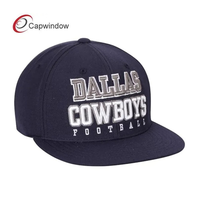 Custom High Quality Embroidered Snapback Cap Hat Cotton Fashion Sports Flat Brim Caps