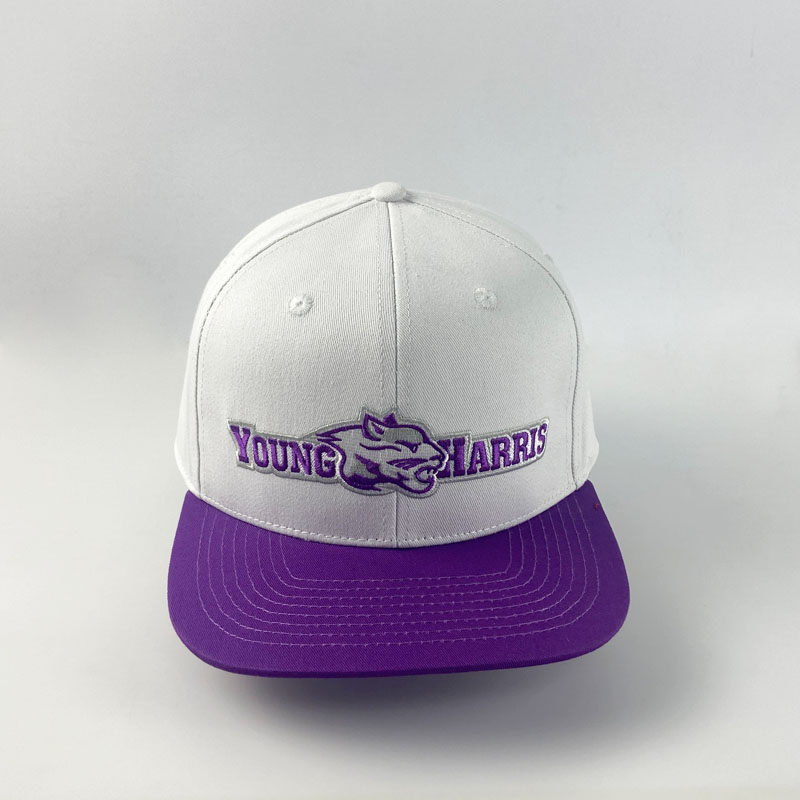 Custom Fashion Embroidery Contrast Color Snapback Cap Unstructured Soft Golf Flat Brim Hat