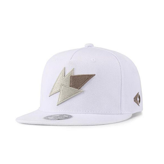 Custom Embroidery White 5 Panel Snapback Cap Simple Casual Travel Acrylic Flat Brim Baseball Hat