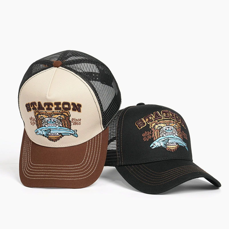 Custom Fashion Embroidery Classic Mesh Trucker Cap Summer Outdoor Fishing Baseball Caps