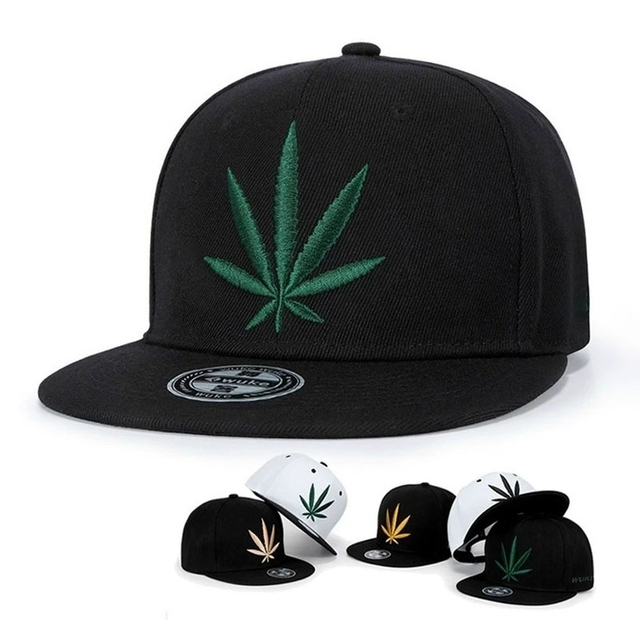 Custom 3D Embroidered Plant Leisure Snapback Cap Trendy Hip Hop Sports Flat Brim Hat Cap