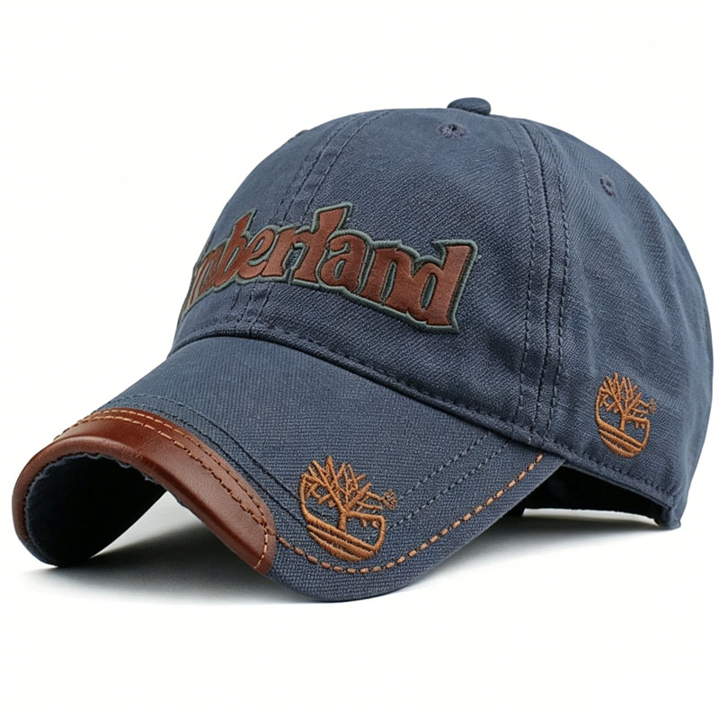 High Quality Leather Patch Baseball Cap Custom Embroidery Logo Denim Hat for Vintage Casual Style