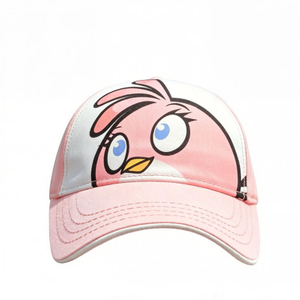 Hot Sale Pink Cartoon Print Birds Baseball Cap Wholesale Embroidery Kids Caps Summer New Fashion Fun Hat