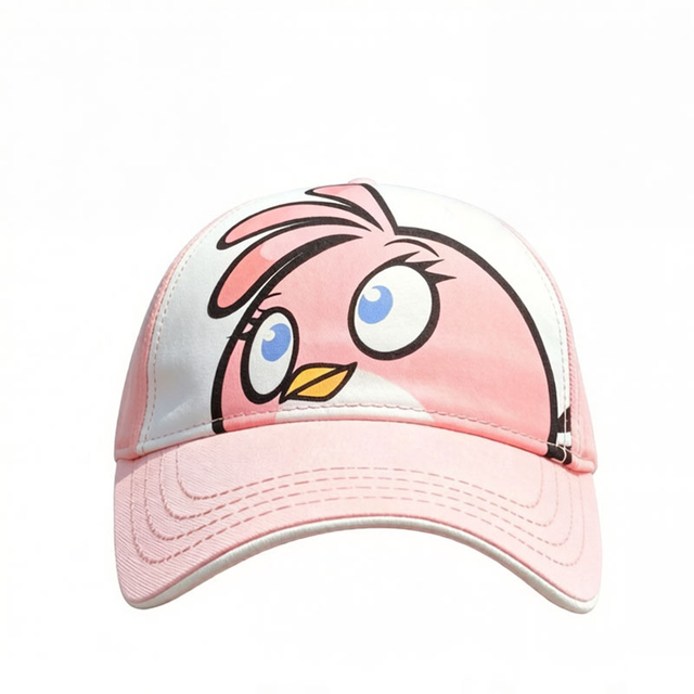 Hot Sale Pink Cartoon Print Birds Baseball Cap Wholesale Embroidery Kids Caps Summer New Fashion Fun Hat