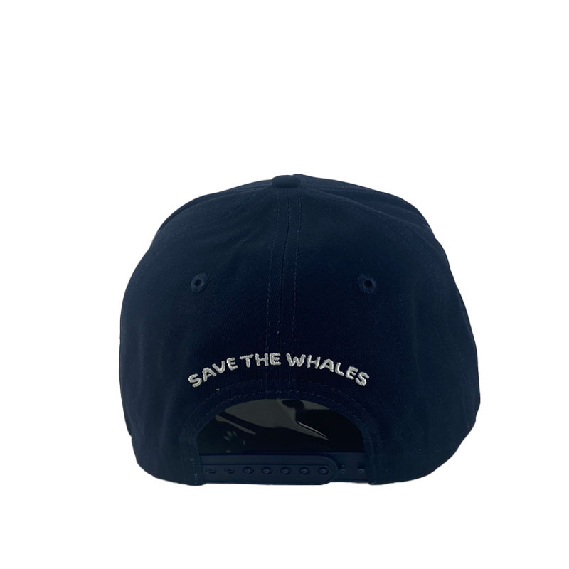 Custom Blue 5 Panel Whale Embroidery Baseball Cap Trend Fun Unisex Adjustable Curve Brim Caps