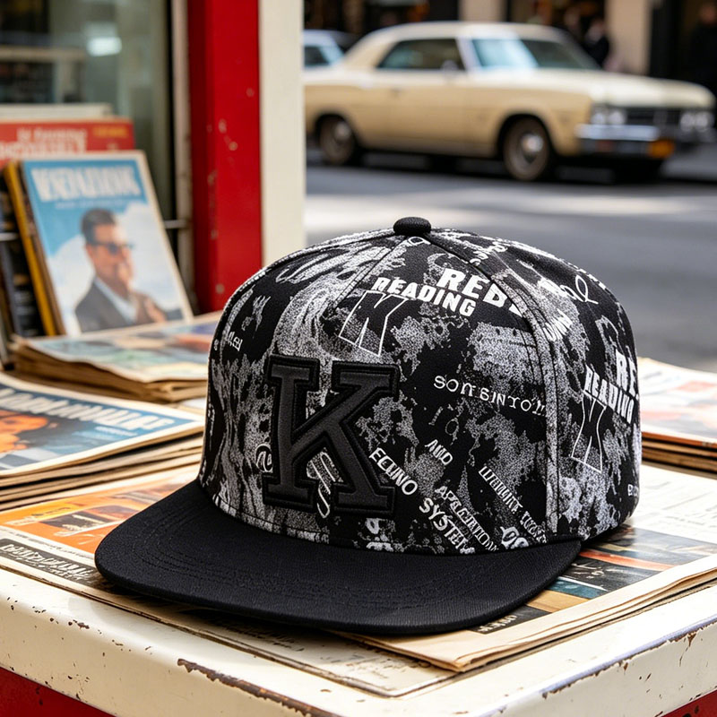 Factory Wholesale Doodle Printed Embroidery Snapback Cap Custom Outdoor Flat Brim Baseball Hat