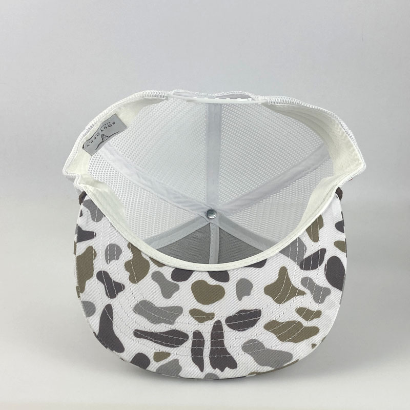 Wholesale 5 Panel Embroidery Mesh Trucker Cap Custom Logo Camouflage Snapback Hat Outdoor Sports Flat Brim Hats