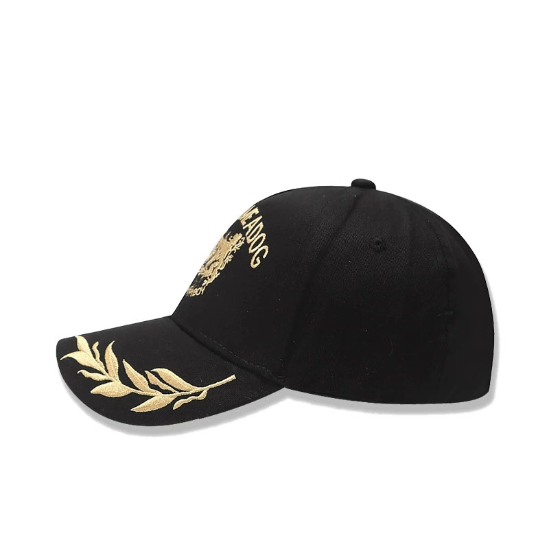 Wholesale Golden Wheat Ear Embroidery Baseball Cap Vintage Street Leisure Breathable Sports Hat for Men