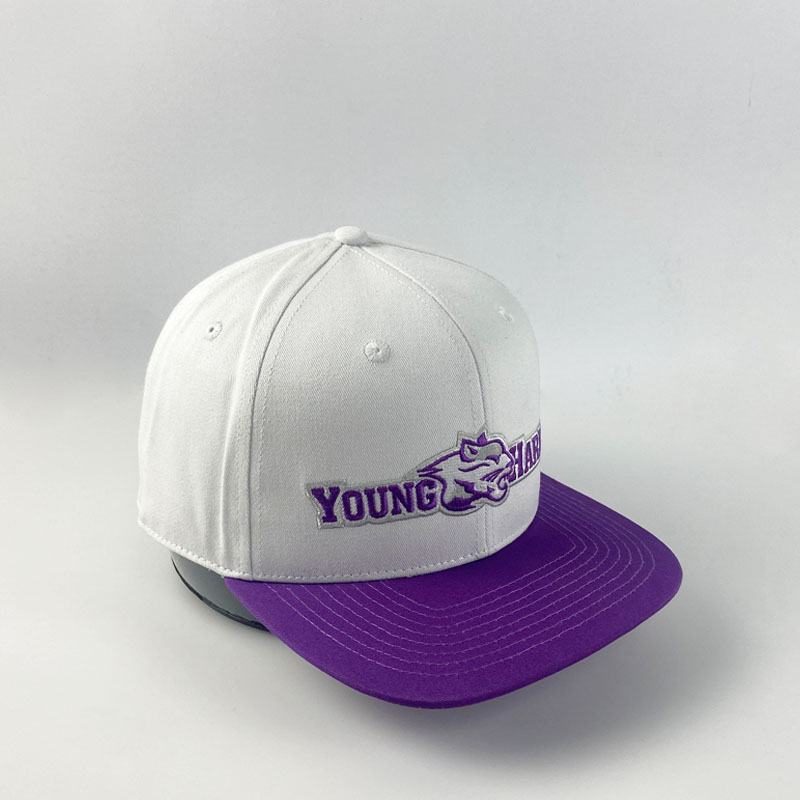 Custom Fashion Embroidery Contrast Color Snapback Cap Unstructured Soft Golf Flat Brim Hat