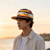 Wholesale Coconut Tree Printed Snapback Cap Custom Logo Summer Seaside Vintage Flat Brim Hat