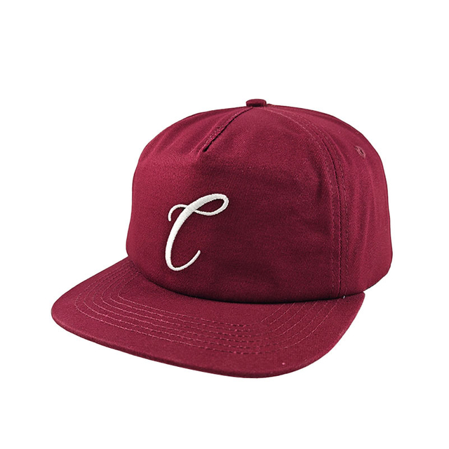 OEM Wholesale Unstructured 5 Panel Snapback Cap Custom Embroidery Plain Flat Brim Hat