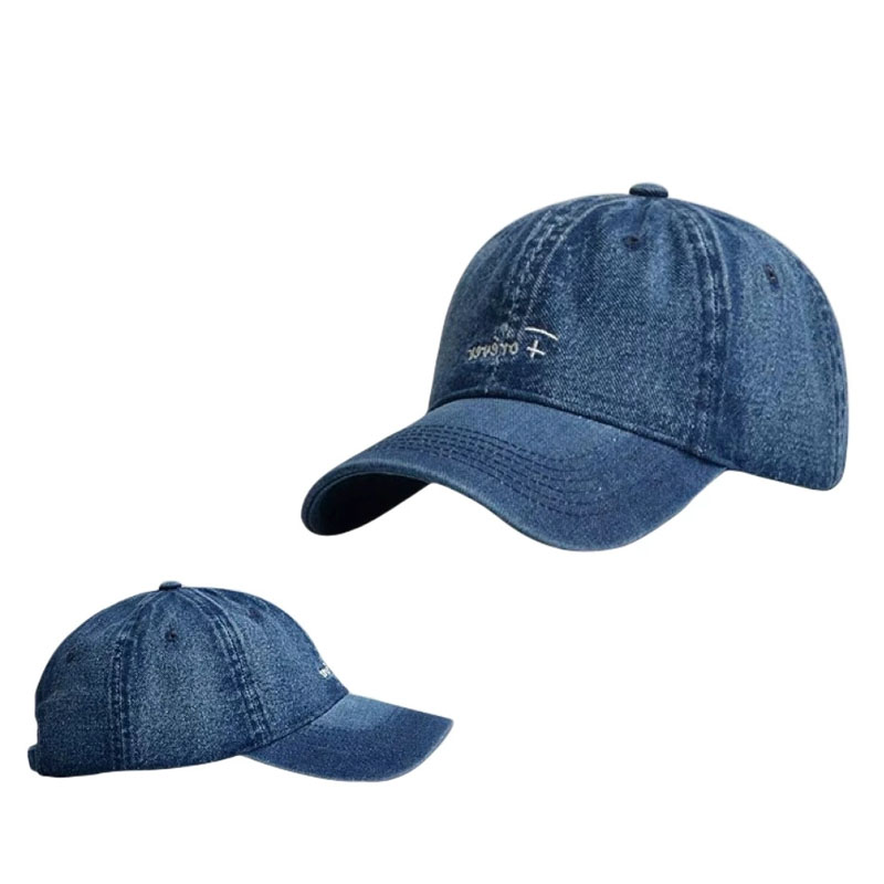 Wholesale Custom Embroidery Logo Denim Baseball Cap Fashion Trendy Plain Men Caps
