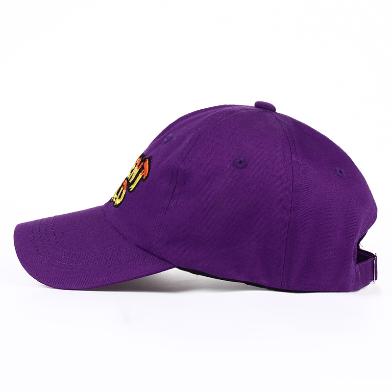 Promotional Purple Simple Embroidered Fashion Leisure Baseball Cap Custom Logo Adjustable Hat