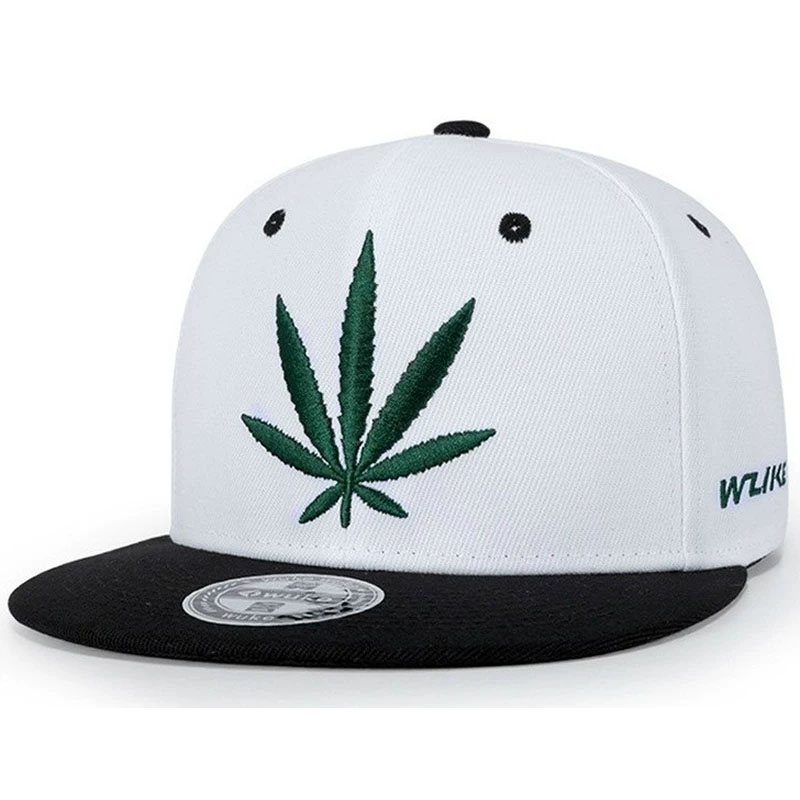 Custom 3D Embroidered Plant Leisure Snapback Cap Trendy Hip Hop Sports Flat Brim Hat Cap
