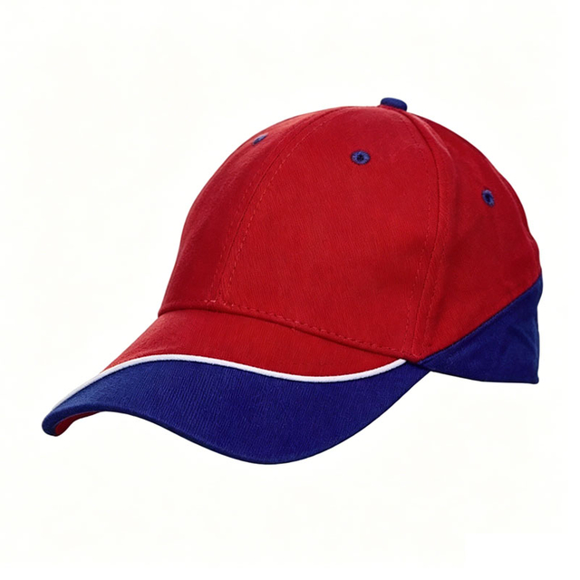 Custom High Quality 6 Panel Red Blank Baseball Cap Fashion New Two Color Design Sports Racing Hat