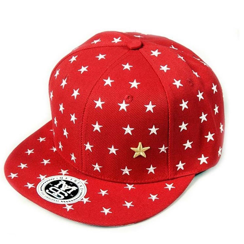 Wholesale Custom Wool 6 Panel Snapback Hat Star Embroidery Fashion Hip Hop Sun Cap
