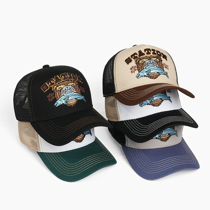 Custom Fashion Embroidery Classic Mesh Trucker Cap Summer Outdoor Fishing Baseball Caps
