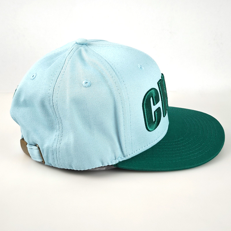 Wholesale Summer Fashion 3D Embroidery Baseball Cap Green Hip Hop Flat Brim Snapback Hat Adult Gorras