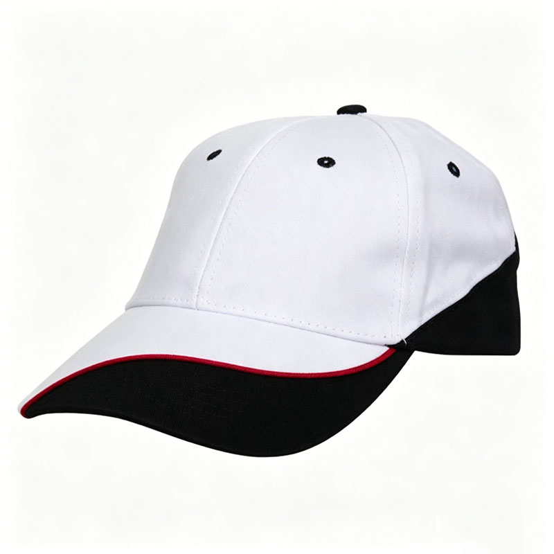 Custom High Quality 6 Panel Red Blank Baseball Cap Fashion New Two Color Design Sports Racing Hat