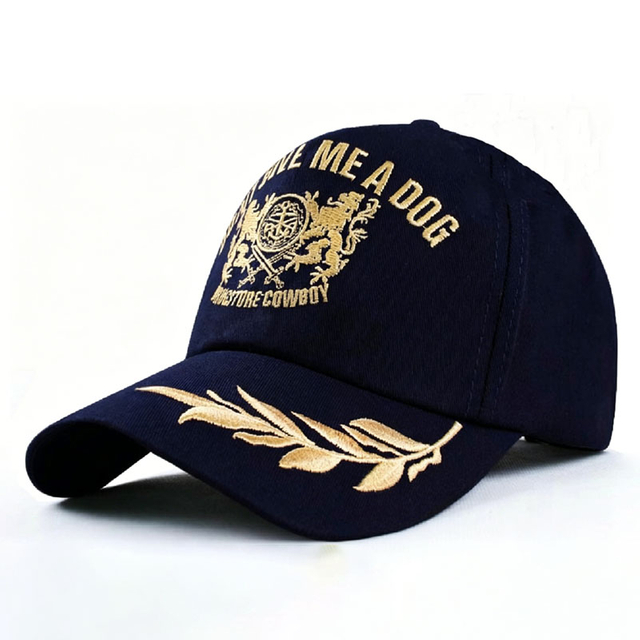 Wholesale Golden Wheat Ear Embroidery Baseball Cap Vintage Street Leisure Breathable Sports Hat for Men