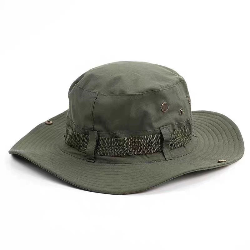Black Cotton Twill Washed Bucket Hat Custom Contrast Color Outdoor Summer Mountaineering Fishing Hats