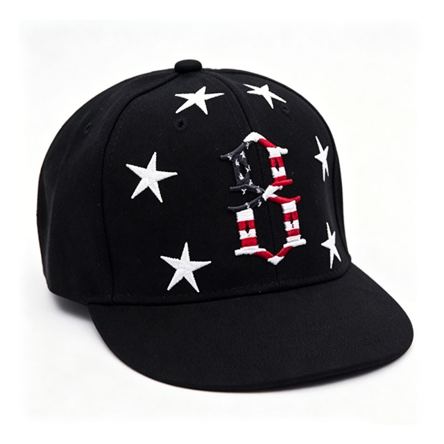 Wholesale Fashion Acrylic Snapback Hat Custom Embroidery Star Simple Plain Men Flat Brim Cap