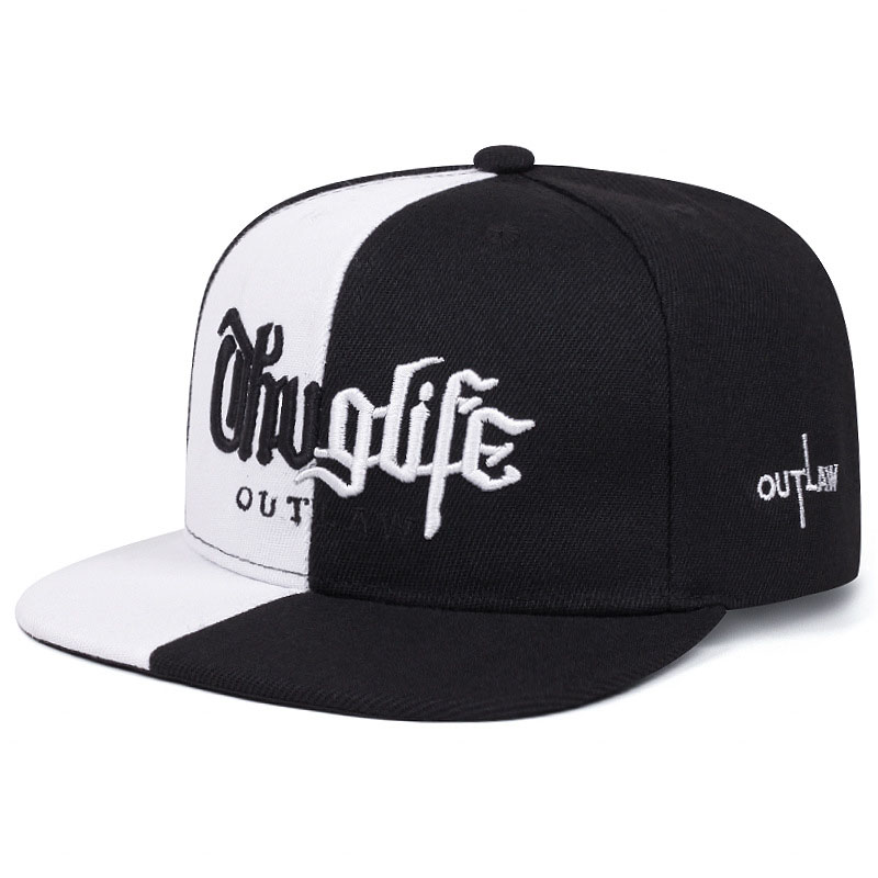Custom New Embroidery Letter Two Color Snapback Cap Stylish Street Hip Hop Sports Hat