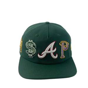 Factory Price Green 5 Panel Unstructured Snapback Cap Custom Embroidery Fashion Fitted Flat Brim Hat
