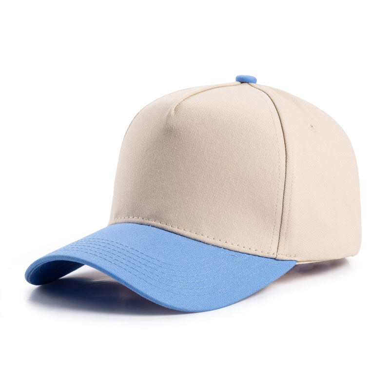 Wholesale 5 Panel Cotton White Baseball Cap Stylish Contrast Color Unisex Hat Gorras