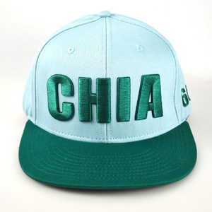 Wholesale Summer Fashion 3D Embroidery Baseball Cap Green Hip Hop Flat Brim Snapback Hat Adult Gorras