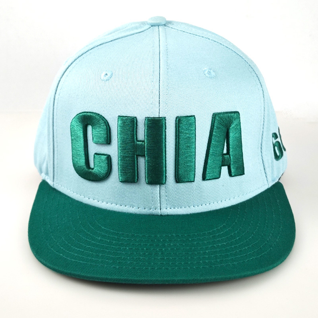 Wholesale Summer Fashion 3D Embroidery Baseball Cap Green Hip Hop Flat Brim Snapback Hat Adult Gorras