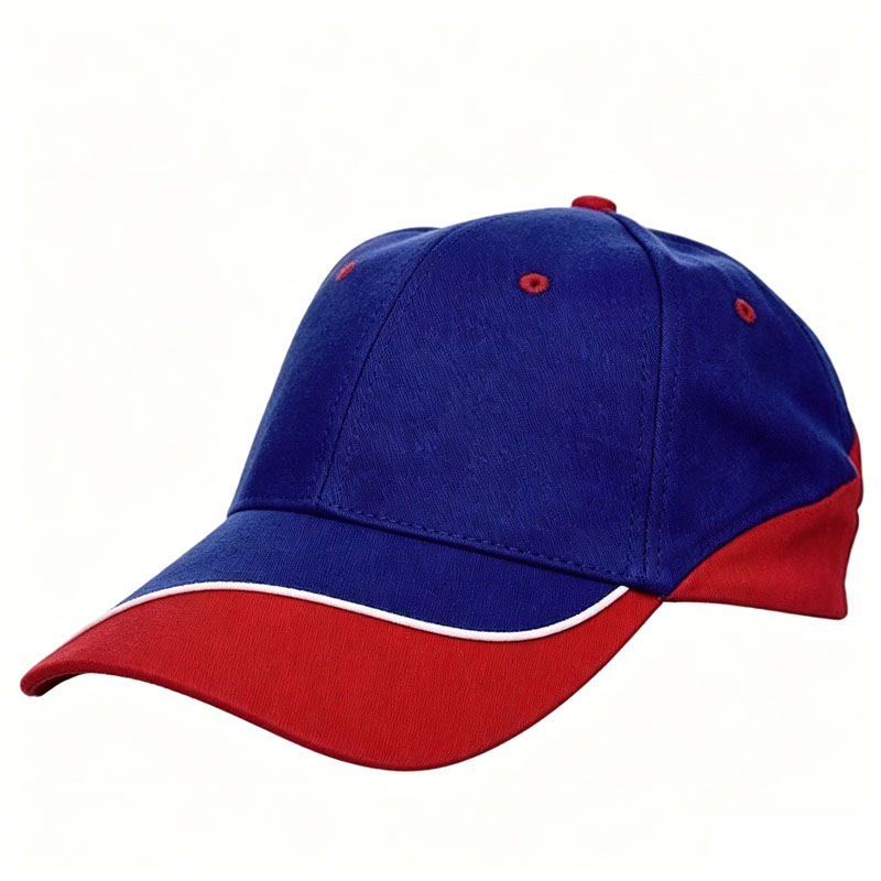 Custom High Quality 6 Panel Red Blank Baseball Cap Fashion New Two Color Design Sports Racing Hat