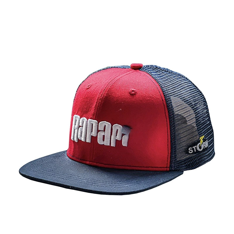 Custom New Embroidery 5 Panel Mesh Trucker Cap Fashion Leisure Sports Flat Brim Snapback Hat