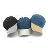 Wholesale Contrast Color Washed 6 Panel Baseball Cap Custom Logo Unisex Denim Hat Summer Fashion Sun Caps