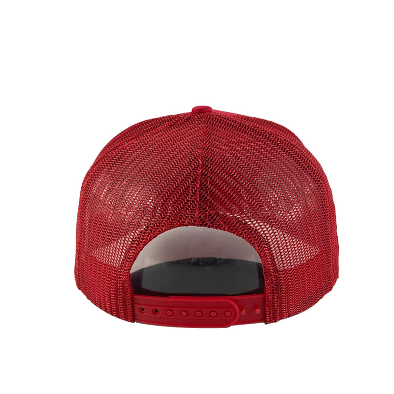 Wholesale Red 5 Panel Mesh Trucker Cap High Quality Embroidered Fashion Trendy Sports Baseball Hat