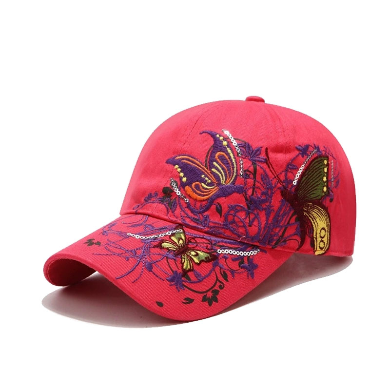 Custom Embroidery Stylish Flower Women's Baseball Cap Hot Sale Outdoor Sports Casual Sun Hat