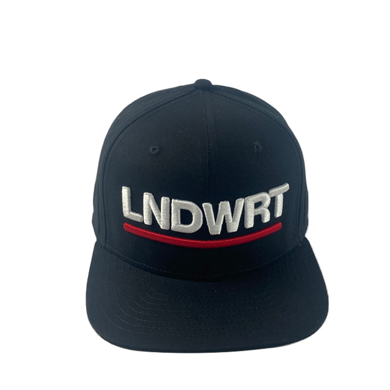 Wholesale Black Embroidery Unisex Snapback Cap Custom 6 Panel Fashion Sport Flat Brim Hat